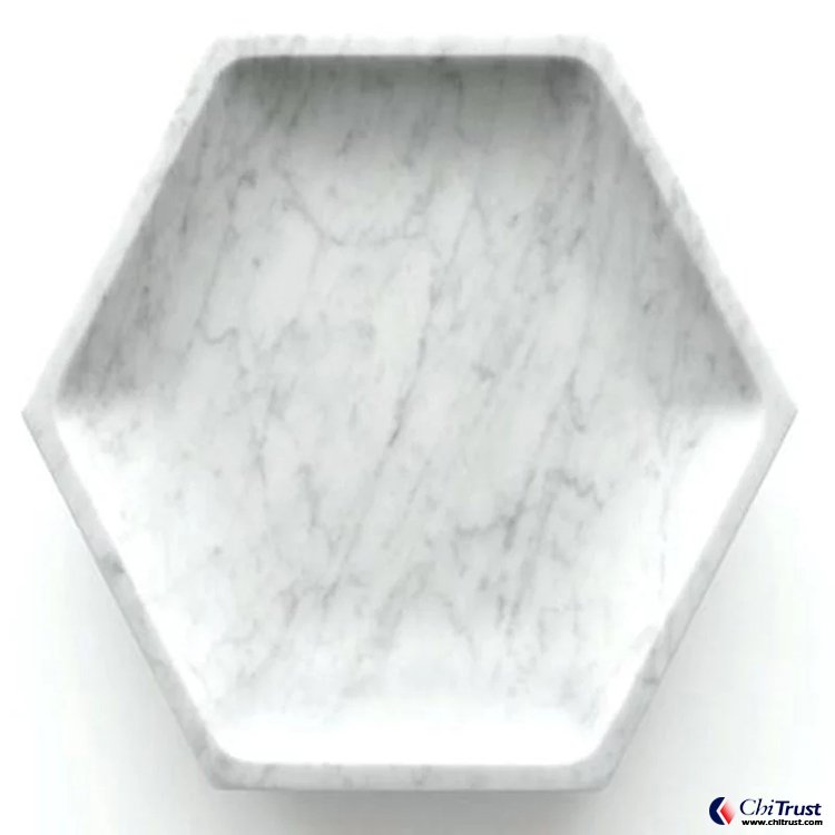 Carrara marble kitchen fruit trivet and plate 4